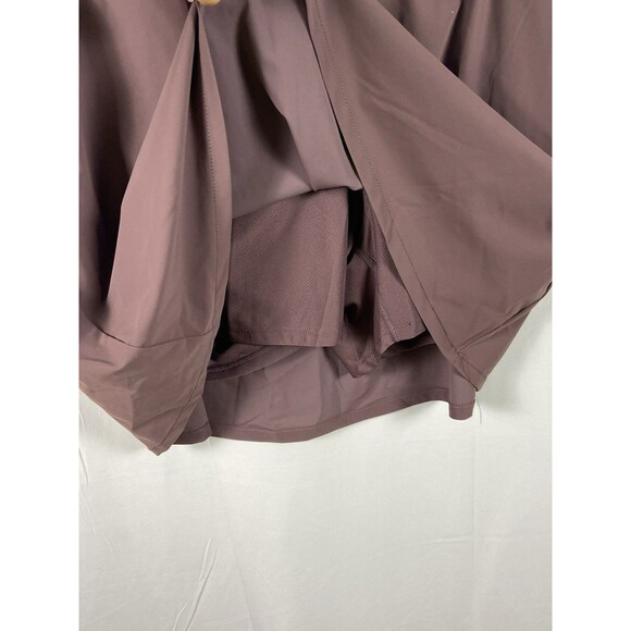 Women’s Brown Resort Skort Sz XL 2 Slash Pockets 2 Zip Pockets Pull On Stretch - Picture 6 of 12